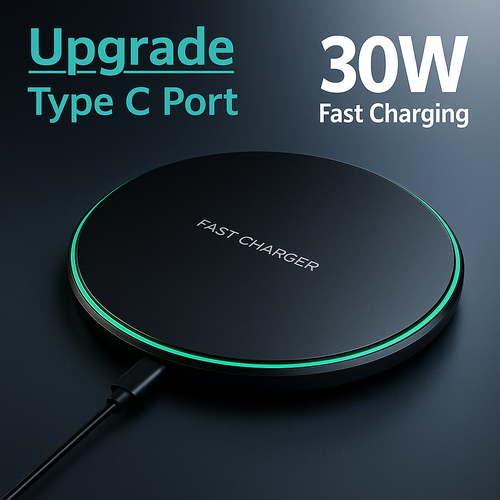 30W Wireless Charger Pad – Fast Charging for iPhone, Samsung & All Qi Devices